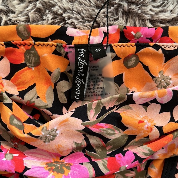 FOR LOVE & LEMONS Vienna Floral Underwire Swim top & bottom small - Picture 7 of 9